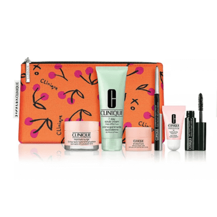 CLINIQUE Moisture Surge 7-pc Set: Moisture Surge 72-Hour Hydrator and Lip Hydro-Plump, All About Eyes, 7-Day Scrub, Quickliner for Eyes, Mascara,...